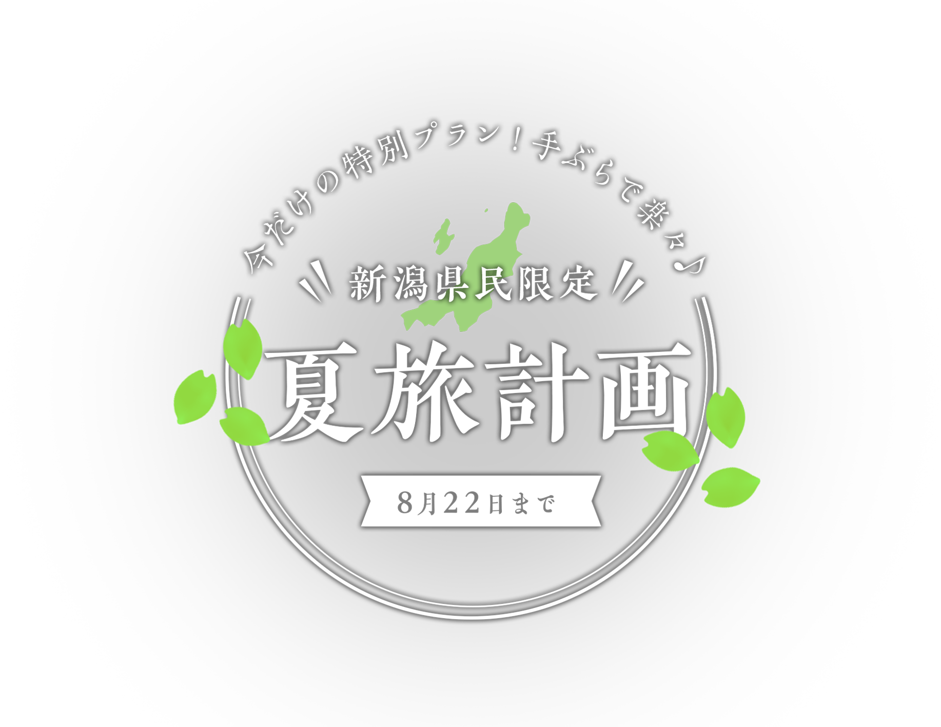 今だけの特別プラン！手ぶらで楽々♪ 新潟県民限定 夏旅計画 8月22日まで限定